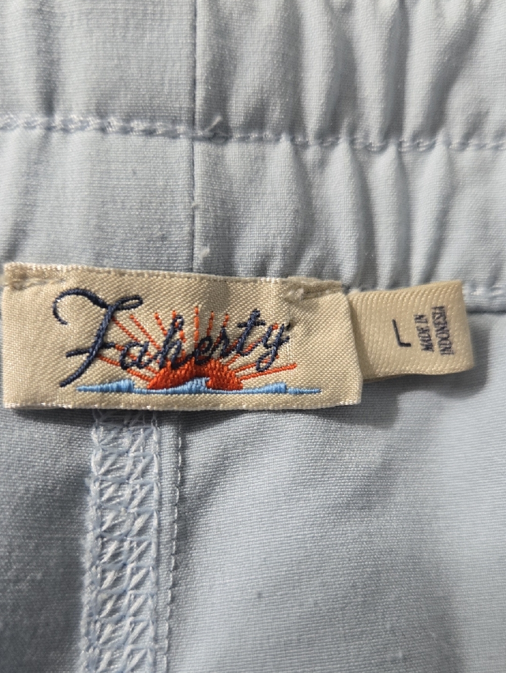 FAHERTY Casual Day Short Light Blue Elastic-Waist Front/Back Pockets Sz LARGE - Picture 2 of 10